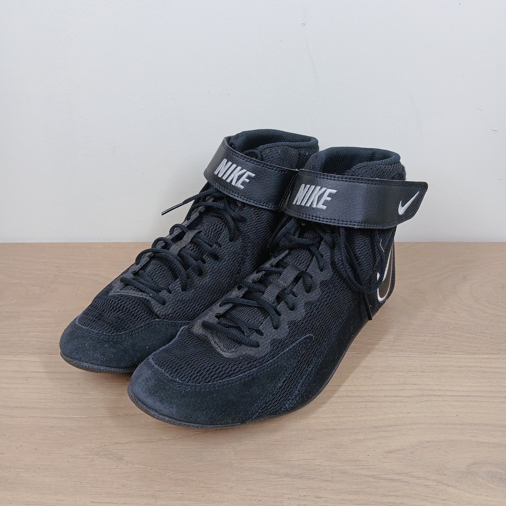Nike SPEEDSWEEP VIII Wrestling Shoes Mens 11 Black White Suede Mesh High Top